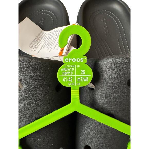 Crocs NEW Unisex Adult Classic Slide V2 Sandals Black US Men's 8 Women's 10 - Picture 10 of 10